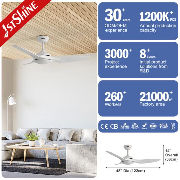 48 Inch/OEM 1stshine Ceiling Fan with Light and Remote Low Noise DC Copper Motor 2-