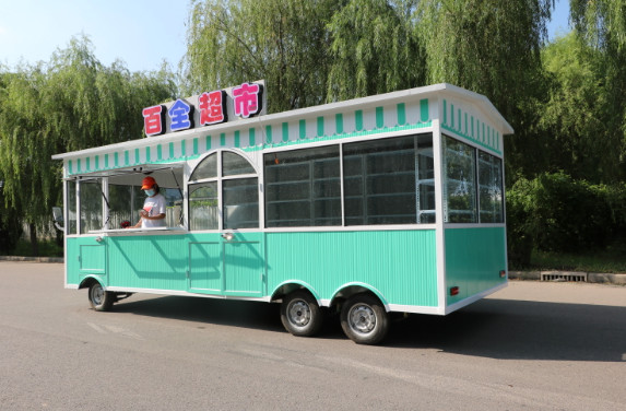 Refrigerated Storage Giant Electric Food Cart with Sinks, Faucets and Electric