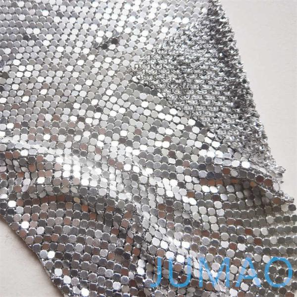 Aluminum Metal Sequin Curtains For Architecture Metallic Silver