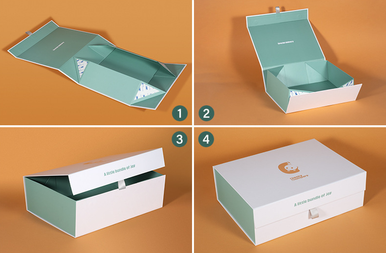 Luxury Magnet Flap Flip Top Gift Boxes For Shoe Clothing Packaging Custom Logo
