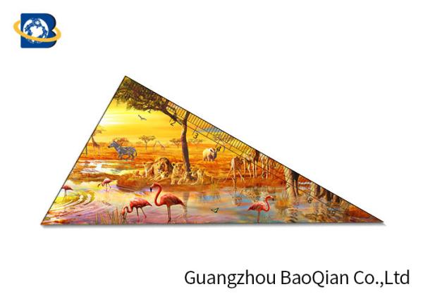 Animal Image 3D Lenticular Ruler , Plastic Triangle Ruler Customized Logo