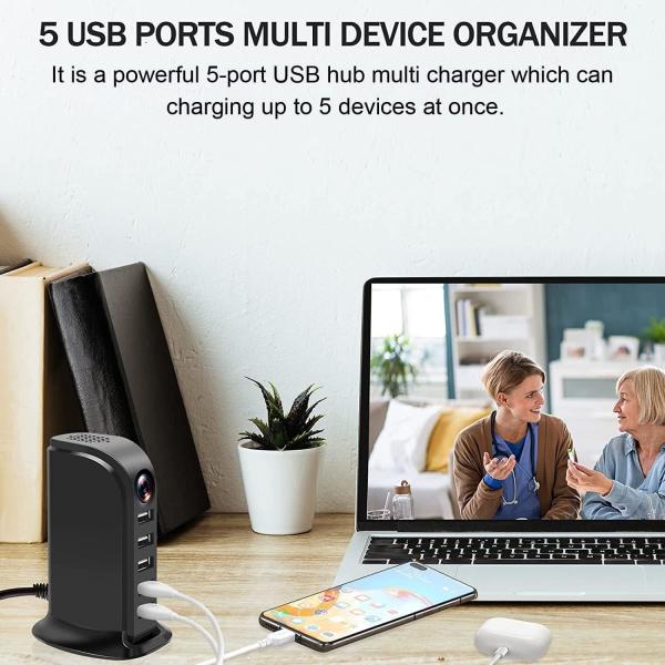 WIFI USB Charger Hidden Camera , Mini Peep Hole Camera Black / White