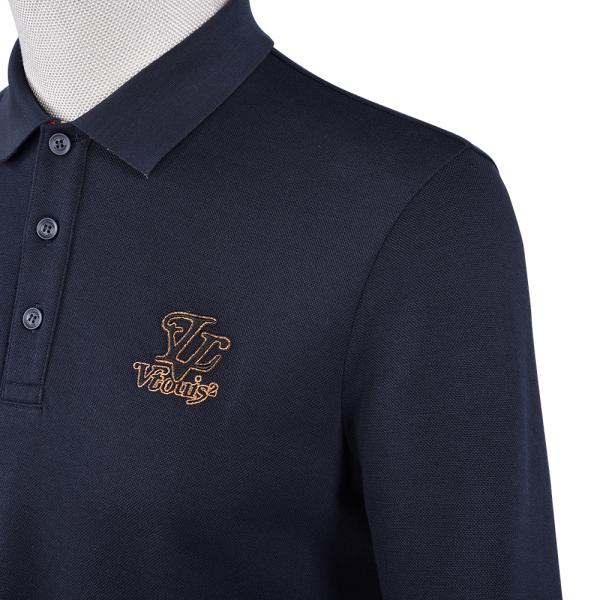 T-shirt à manches longues à la mode pour hommes avec collier de chemise de travail et logo personnalisé