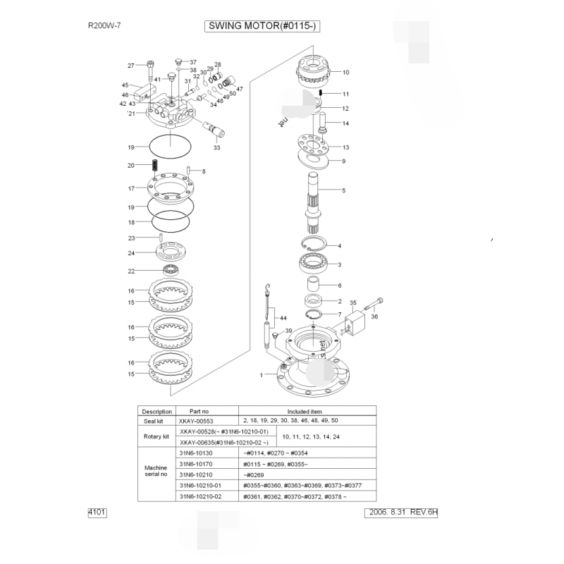 Rotation Swing Gearbox For Hyundai R220-9 31N6-10210 Steel Material