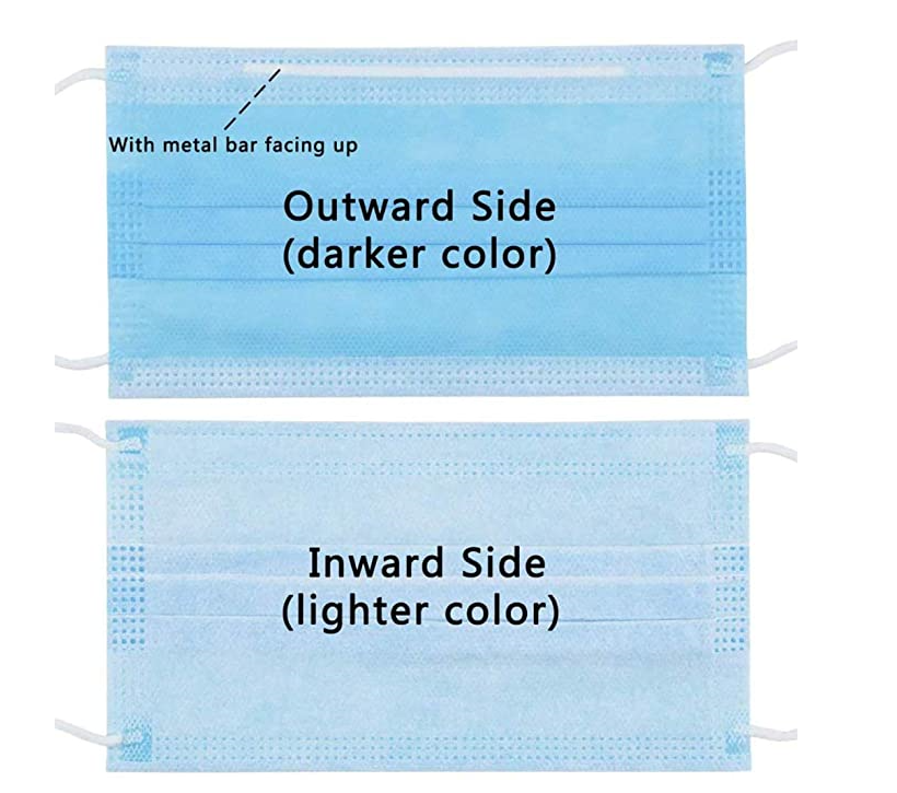 White 3 Ply Disposable Face Mask  Antiviral Anti Fog Anti Dust Protective