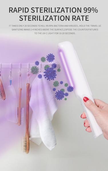 Durrable 4W Ultraviolet Led Light Sterilizer Wand 5V 1A Charging Voltage