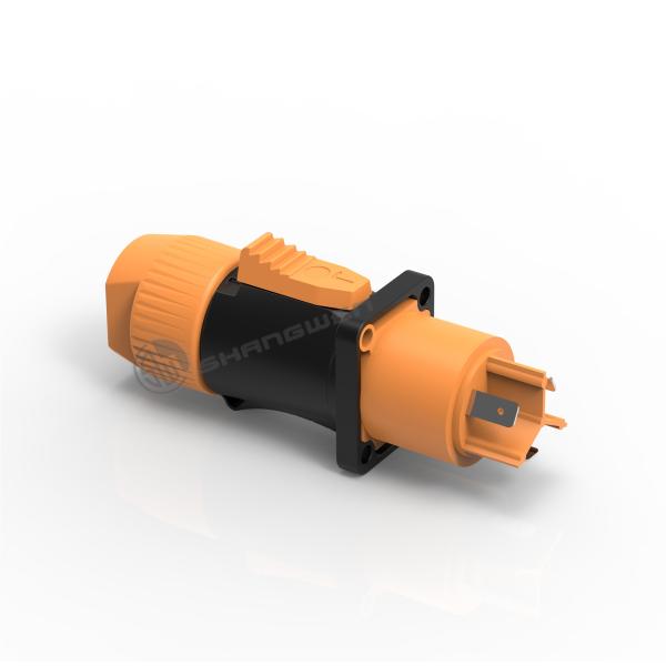 Conector Powercon Feminino de Plástico Elétrico 3 Pins de Alta Capacidade de Corrente