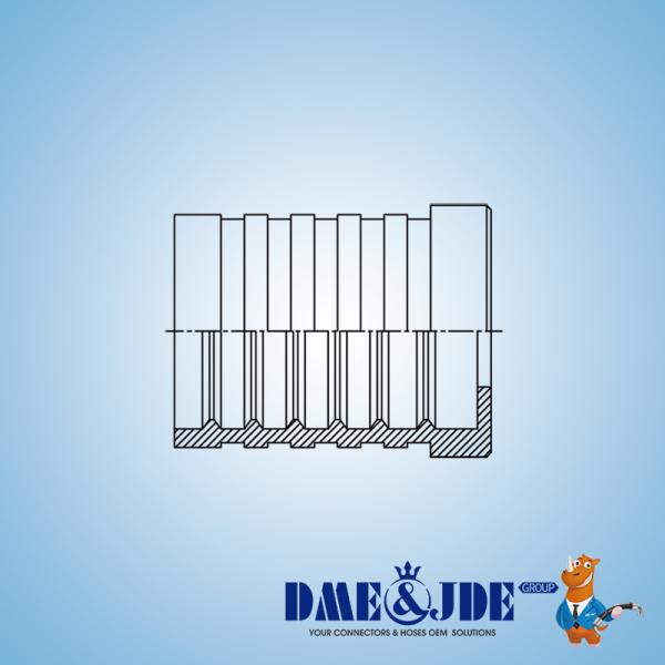 Double Skive Ferrule Hydraulic Hose Fittings For Heavy Duty Spiral Hose SAE R13 R15
