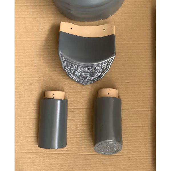 Traditional Chinese House Grey Glazed Clay Roof Tiles For Hotel Restaurant Shop Covering