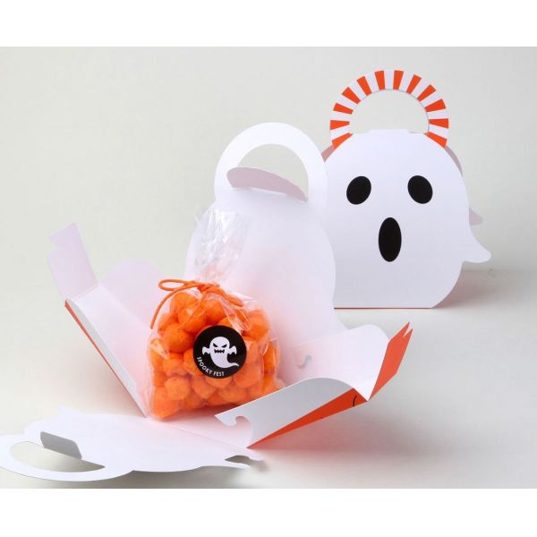 Christmas Halloween Pumpkin Gift Packaging White Paper Candy Boxes For Festival