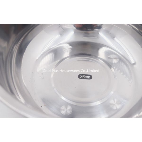 26cm China supplier thin stainless steel indian basin circular gift basin