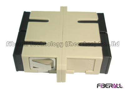 Beige SC Duplex Fiber Optic Adapter With Black Dust Cap For Multimode Fiber