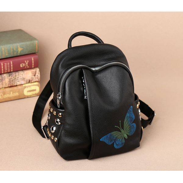 2017 New European Goods Butterflies Embroidered Fashion Handbag Dual-purpose Women Backpack