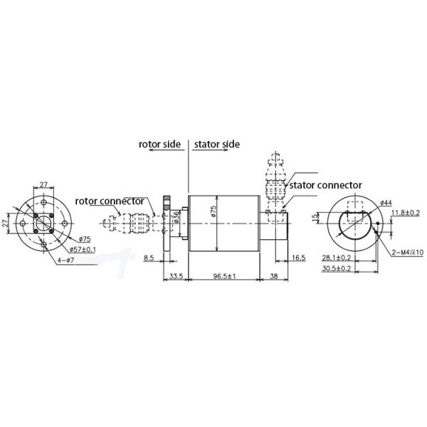 Empalme eléctrico rotatorio del alambre de ventaja del zócalo de la aviación 0~300rpm
