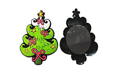 Xmas Tree Shape Soft Fridge Magnets Eco Friendly Raw Materials 3D Effect