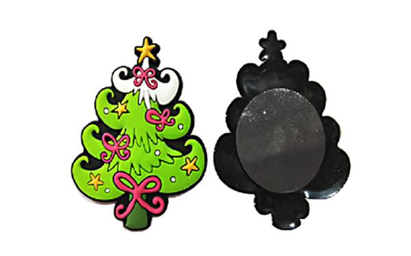 Xmas Tree Shape Soft Fridge Magnets Eco Friendly Raw Materials 3D Effect