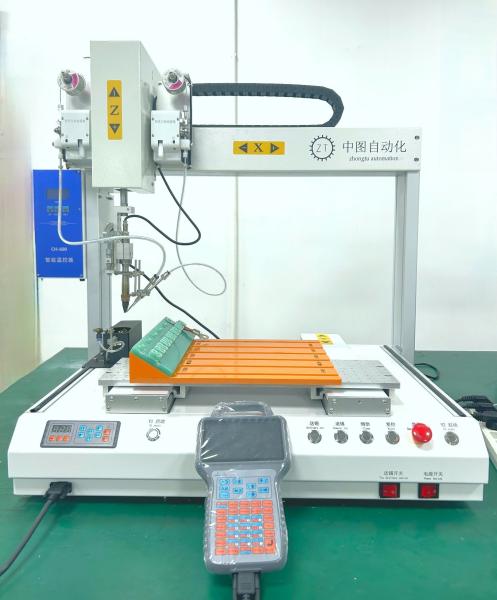 Single Head Double Platforms Fully Automatic Welding Robot 80*78*85cm Size and Soldering Iron Holder Included