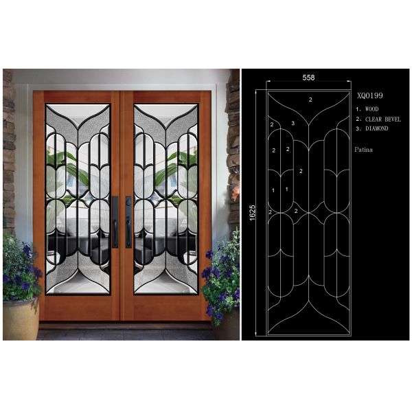 Красочное декоративное стекло двери, цинк ясности твердые стеклянные/патина/никель