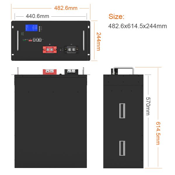 Hybrid Solar System Battery Lithium Smart BMS High Capacity Baterias LiFePO4 48V 200Ah