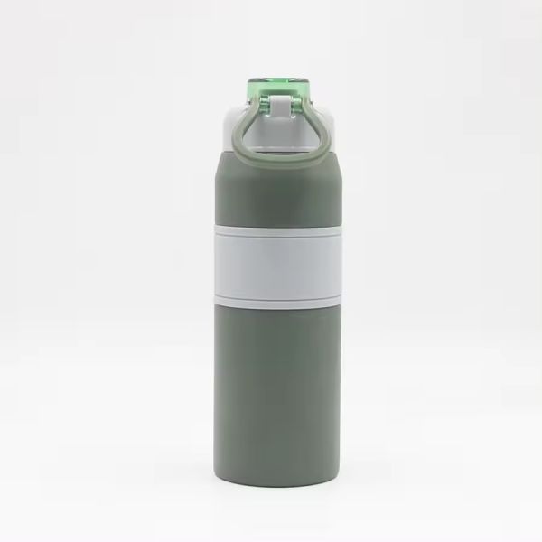 600ml/800ml Custom Insulated Stainless Steel Water Bottle with Straw and Portable Handle