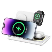 Chargeur sans fil rapide pliable 3 en 1 15W pour téléphone montre écouteur