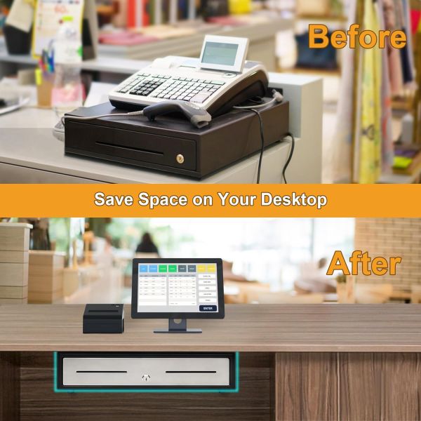 Work Process Under Counter Mounting Metal Bracket for Organized Cash Register Setup