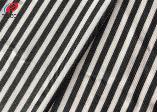 Tela feita malha trama impressa listrada do Spandex do poliéster da tela de Lycra de 4 maneiras para o t-shirt