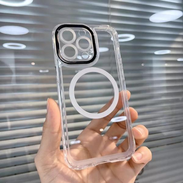 Shockproof Slim Magnetic Phone Cover for iPhone 14 Pro Max Clear Transparent Design
