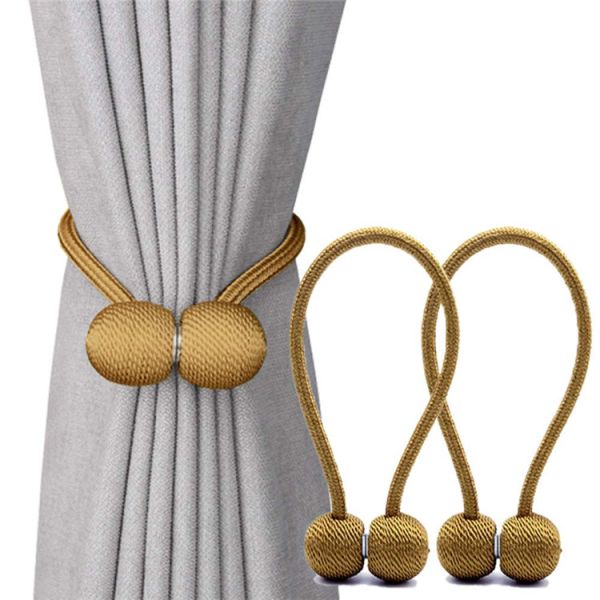 Contemporary Metal Dark Grey Magnetic Curtain Tie Backs