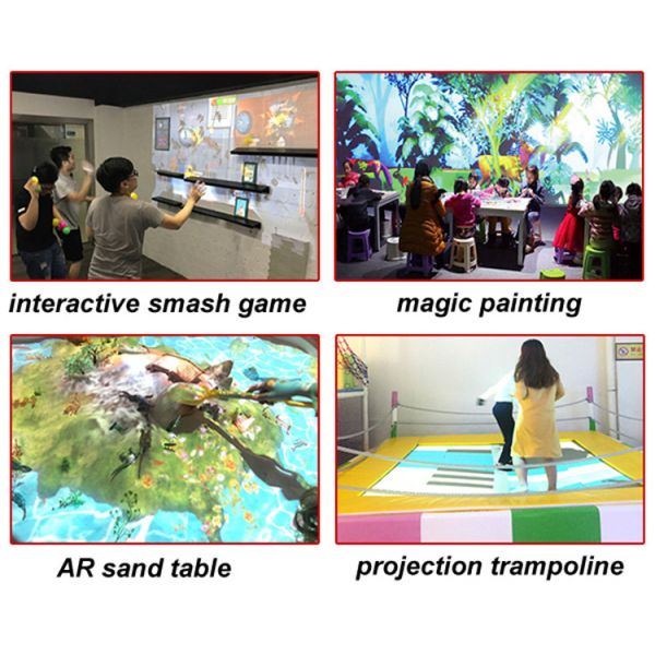 220V Interactive Floor Projector Slide 30 Games Infrared Detector with 1 Camera