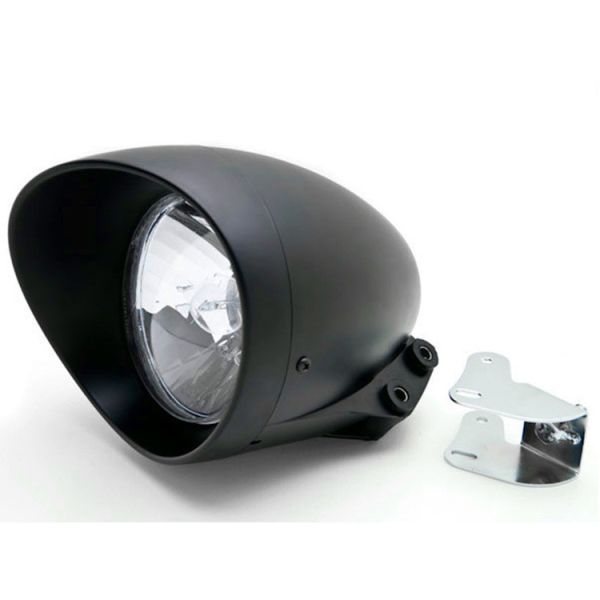 8.5 L x 7.75 W x 6.5 H Black/White Motorcycle Headlight for Touring Chopper Cruiser