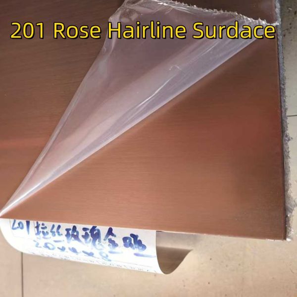 Stainless Steel Sheet 201 Grade Colour Sheet Rose Hairline Matte PVD Sheet Size:-122MM X 2240MM