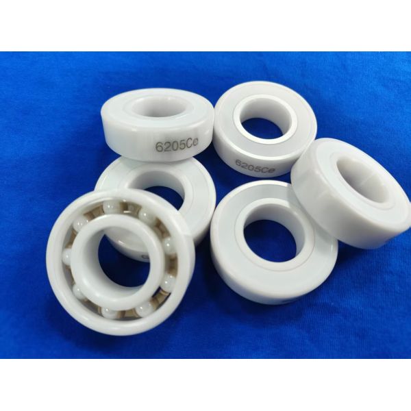 6205 Full Zirconia Ceramic Ball Bearing with P6/P5 Grade Precision PTFE Cage and Seals HIP Sintering ZrO2