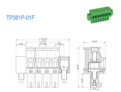 Блок тангажа 3.81mm 300V 8A гнезд 2P-20P Pluggable штепсельной вилки терминального блока женский вставляемый терминальный
