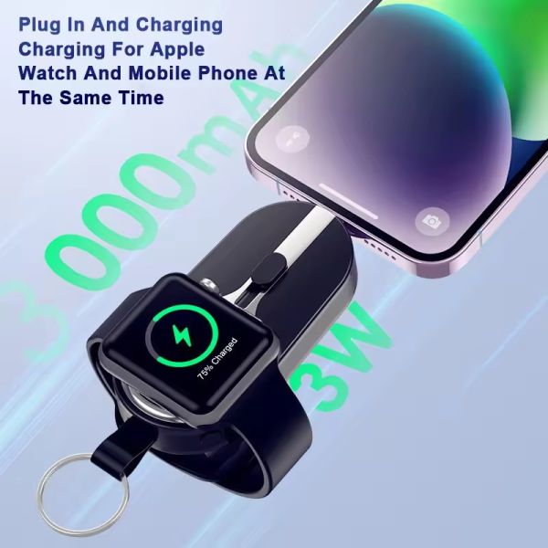 Mini Portable Charger 3000mah Emergency Keychain Powerbank Mobile Phone Key Chain Power Bank Wireless Charging