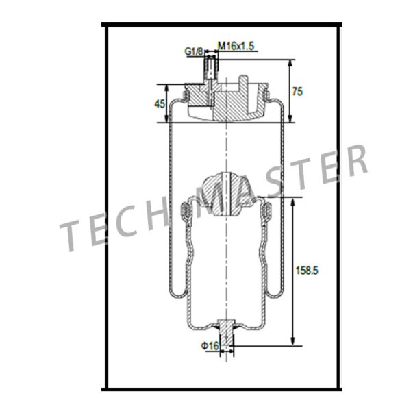 Muelle suspendedor 5010320096 del aire posterior delantero del airbag V.I.Magnum Contitech