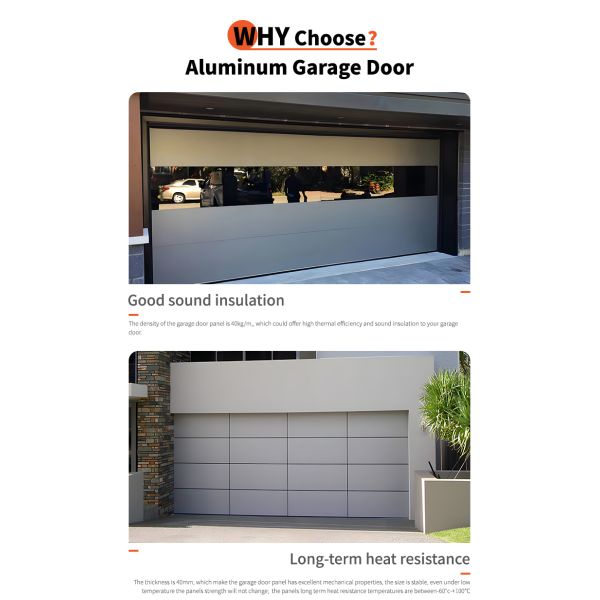 Custom Security Aluminum Garage Door Glass Garage Door Panel Automatic Roller Shutter