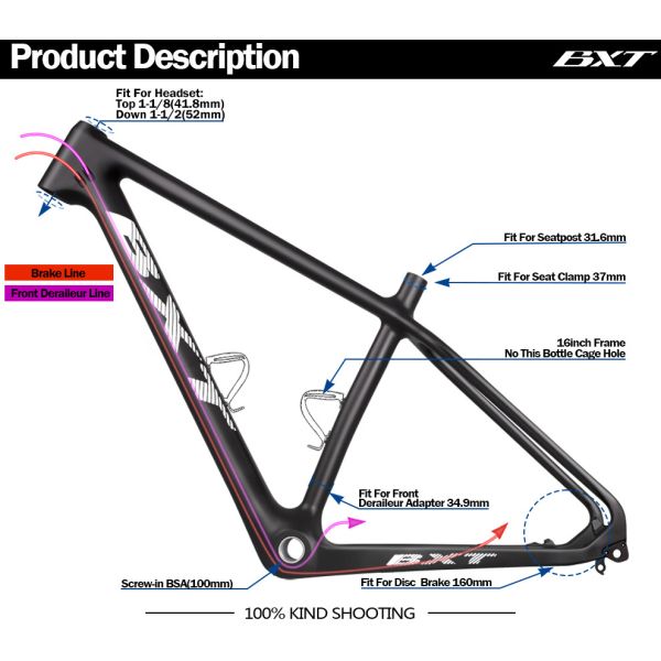 Carbon Snow Fat Tire Bike Frame 26er Rbon Mountain Bike Frame