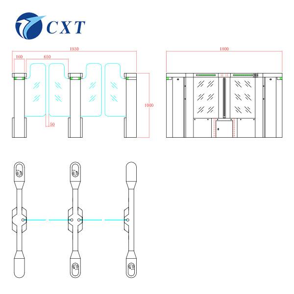 Office Building Speed Gate Turnstile Servo Motor SUS304 RFID 118