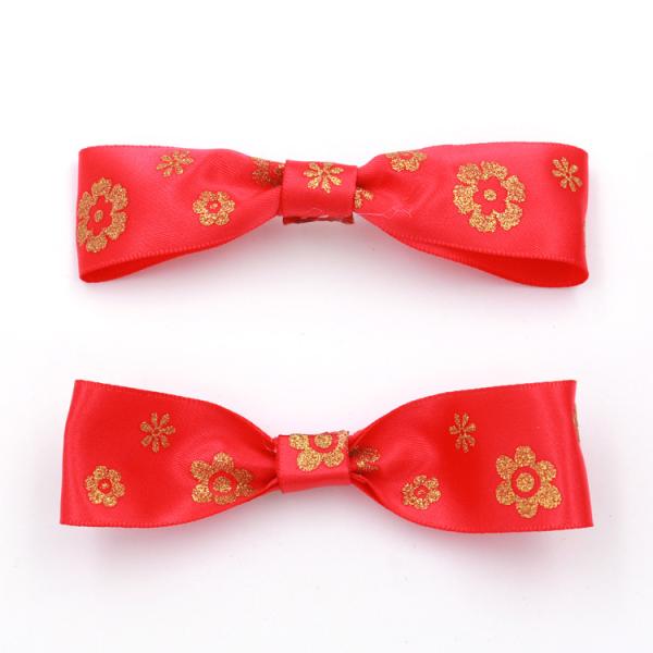 Custom Made Satin Ribbon Hair Bows Environmentally Friendly With OEM Services