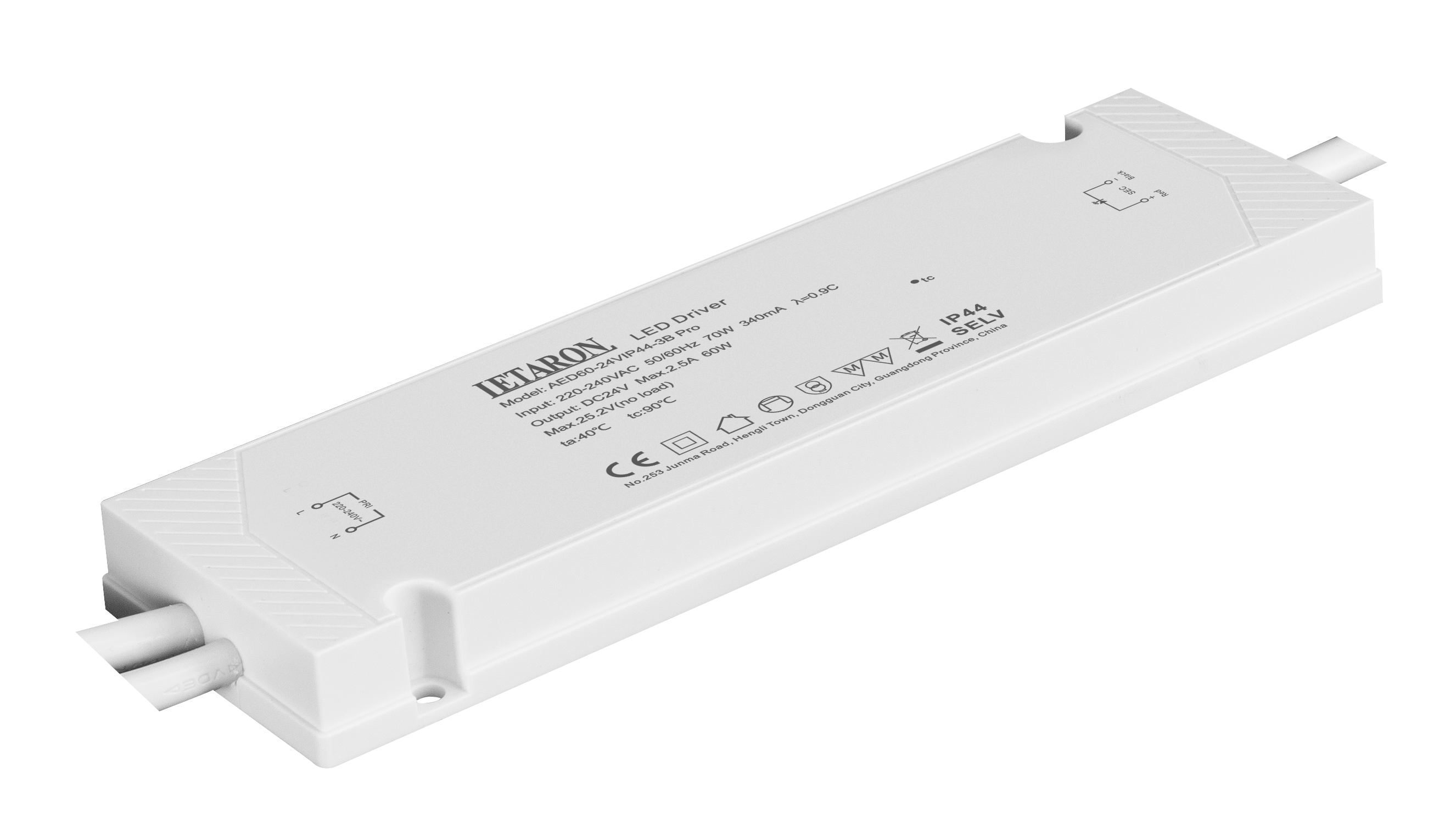 Waterproof IP44 LED Driver 60W/75W/100W Output DC12V/24V Bathroom Mirror Lighting Supply