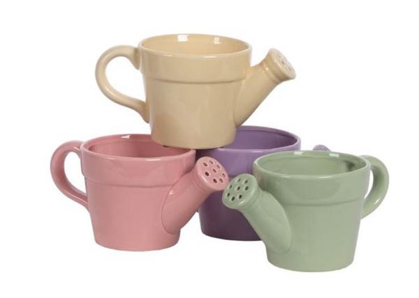Solid Color Glazed Ceramic Planters Can Shaped Flower Pot For Indoor / Outdoor