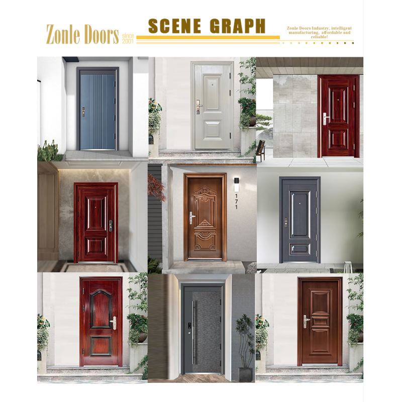 New Arrival Fancy Turkish Style Entrance External Safety Security Steel Front Swing Security Door for Sales