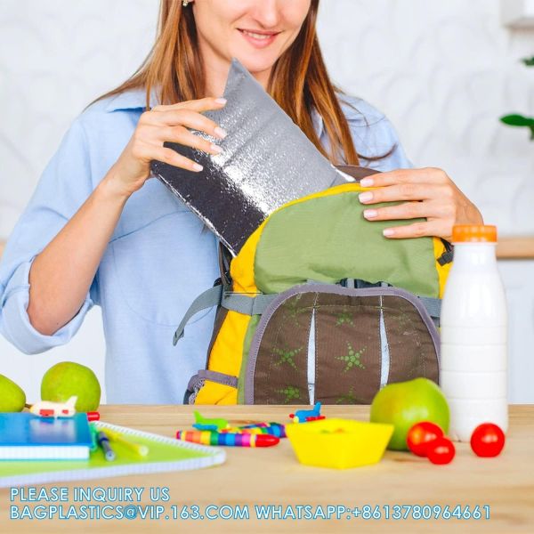 FREEZABLE LUNCH BAG,INSULATION ALUMINIUM FOIL BAG,THERMAL THERMO COOLER TOTE BAG,BENTO PICNIC,FRESH