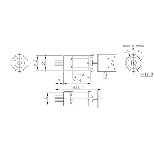мотор шестерни DC 1.5v расклассифицировал 3350rpm для мотора экстрактора сока