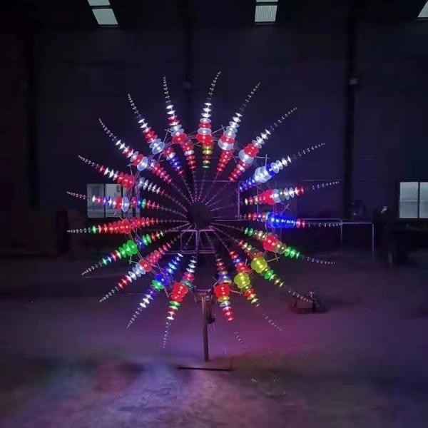 Outdoor Kinetic Wind Sculpture Garden Metal Decorative Driven By Wind