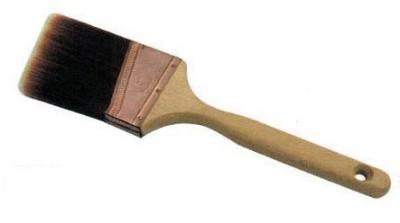 Tapered PBT Chip Black Bristle Paint Brush with Natural Wood Handle