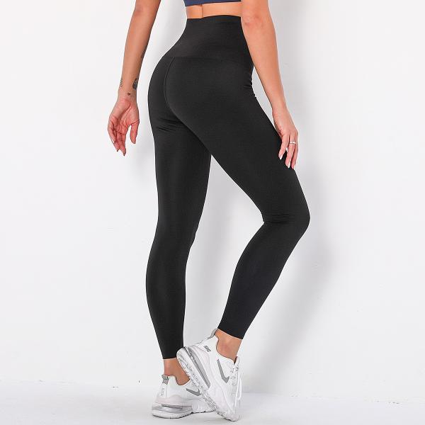 Super-high waist row button abdominal fitness pants women wear row button body yoga pants tight stretch running pants