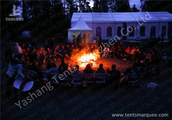 Hard Anodized Aluminium Frame Tents , White waterproof party tents PVC Fabric Cover