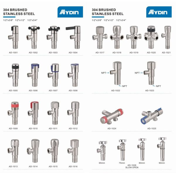 Home Use SS201 Plating Angle Valve With Brass Cartridge 1/2